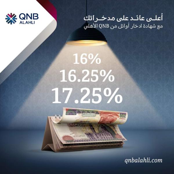 رفع العائد على الشهادات الادخارية بعائد سنوي ثابت يصل إلى 17.25%