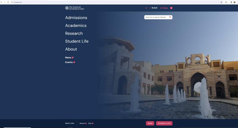فوز الموقع الإلكتروني للجامعة الأمريكية بالقاهرة بجائزة الاستحقاق للتميز في التسويق الرقمي في قطاع التعليم