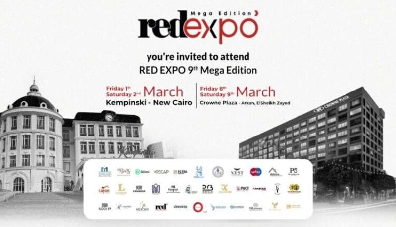 غداً انطلاق معرض 9 RED EXPO بمشاركه 43 شركه من كبري شركات التطوير العقاري في مصر