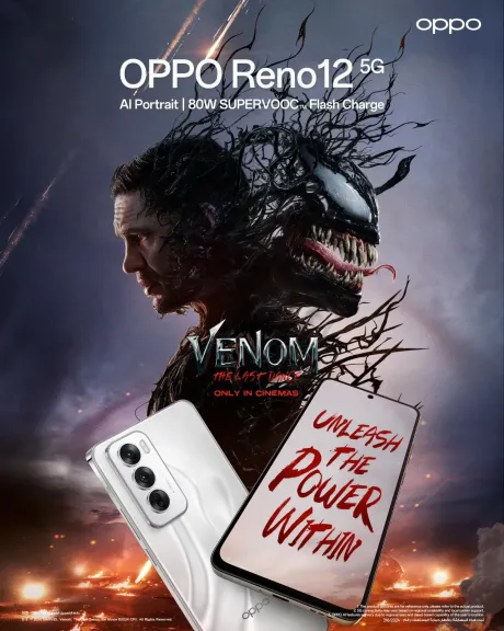 OPPO تكشف عن قدرات الهاتف المُميز Reno12 5G من خلال فيلم فينوم: الرقصة الأخيرة