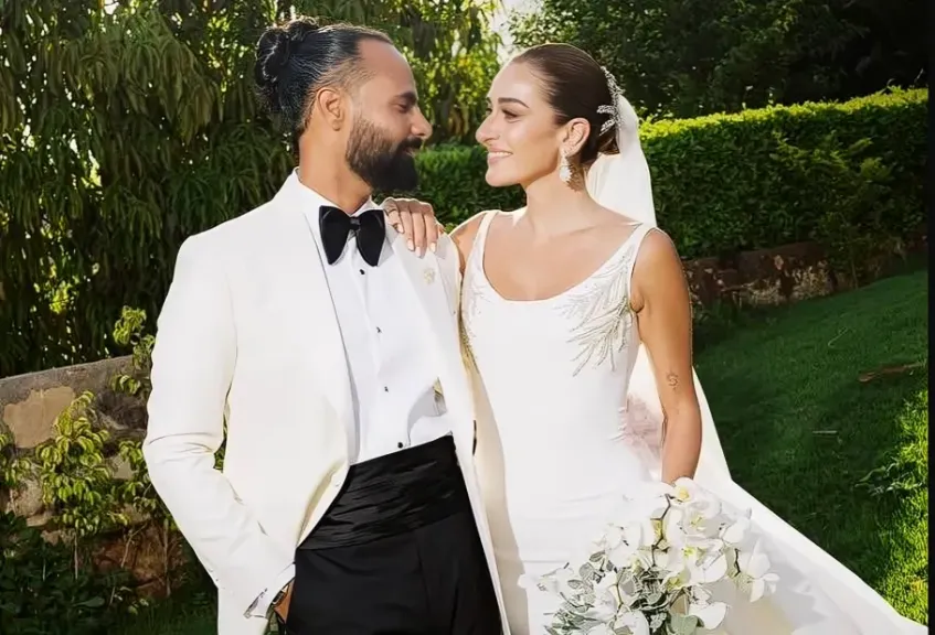 أمينة خليل تدخل القفص الذهبي بحضور النجوم .. وهكذا بدت بفستان الزفاف