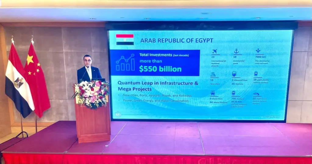 وزير الاستثمار خلال منتدى الأعمال المصري الصيني