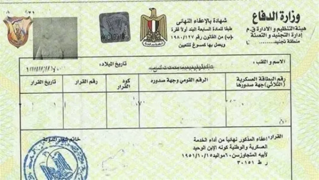 ⁩ اجراءات استخراج شهادة الجيش
